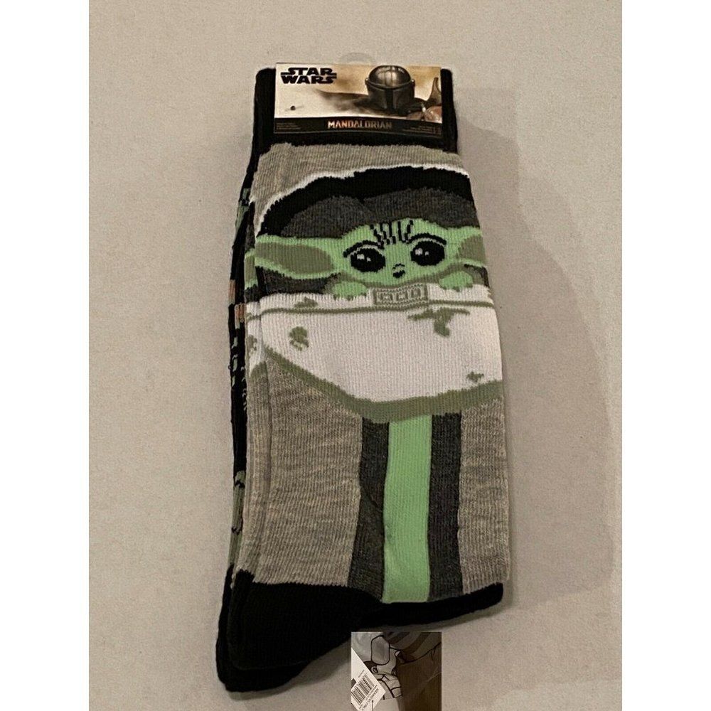 2‎ Pair STAR WARS Adult Shoe 6-12 Mandalorian Socks